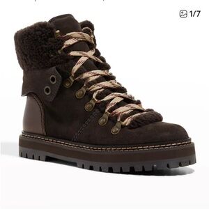 See by Chloe Eileen Fur-Lined Lace Up Boots